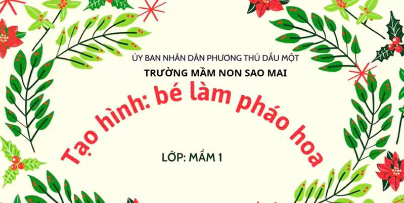 Tạo hình Bé làm làm pháo hoa Mầm 1